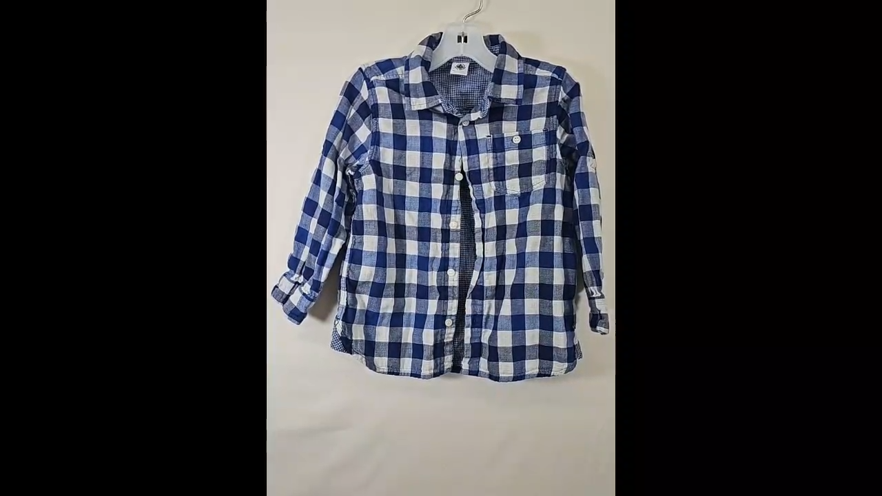 Petit Bateau Blue Boys Shirt Size 4T
