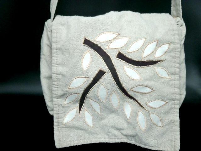 Falling Leaves Cotton Crossbody Flap Bag