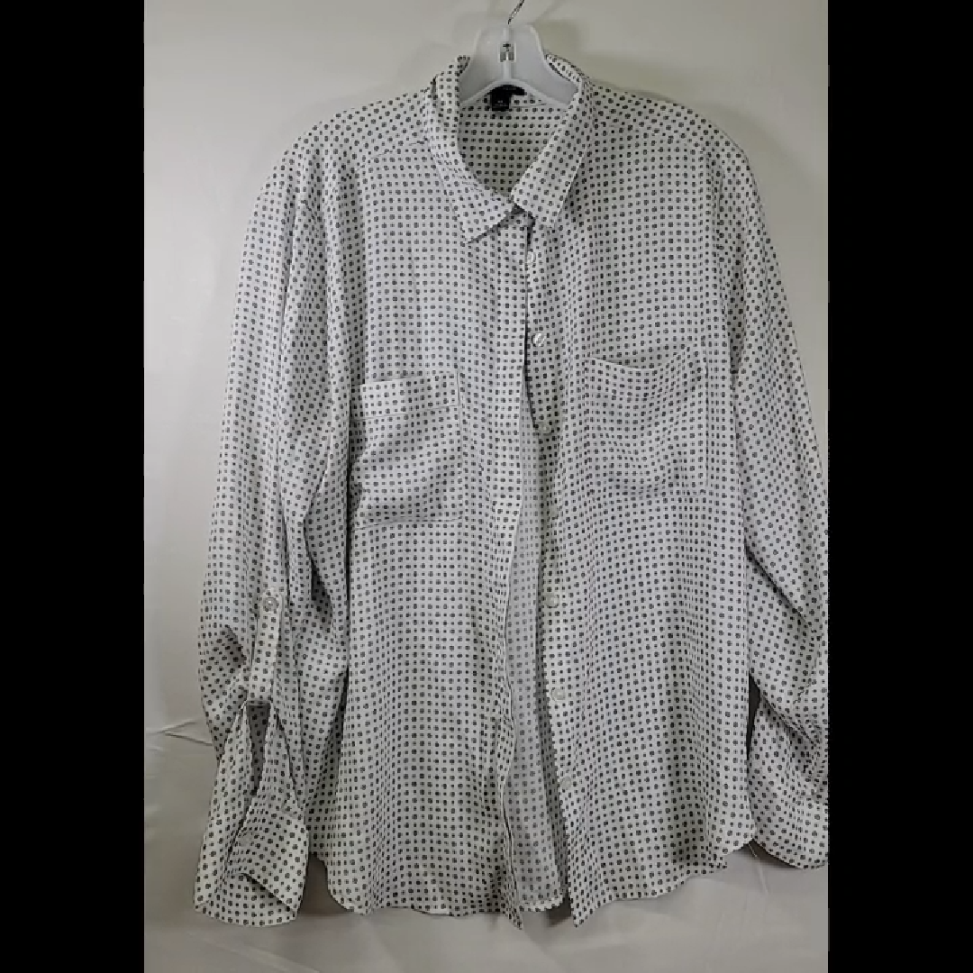 Stylish Polka Dot Long Sleeve Shirt Size XL