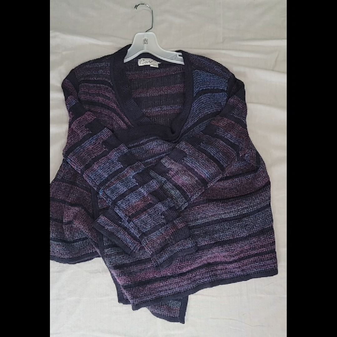 Curio Women's XL Multi-Colored Striped Sweater