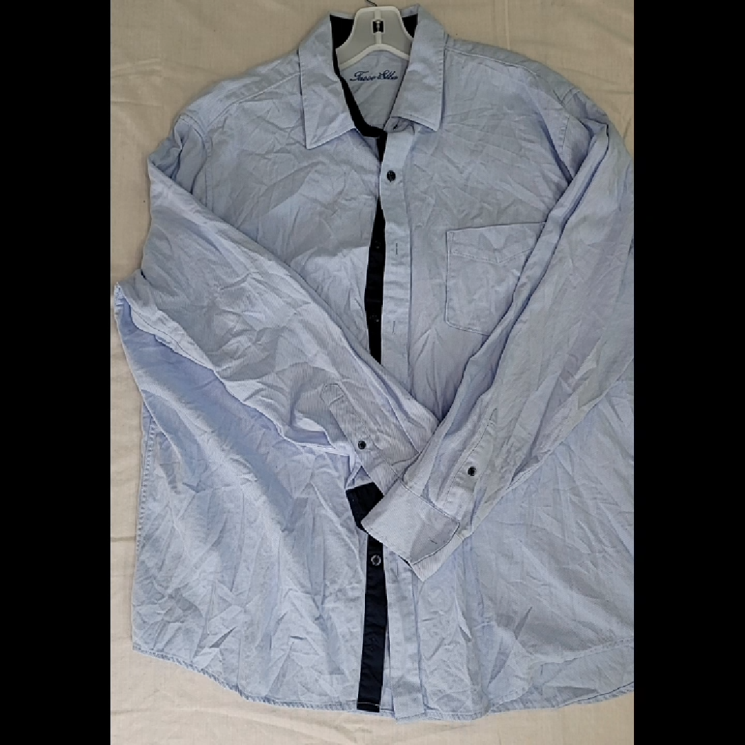 Men's XL Light Blue Cotton Shirt by Jason Ella