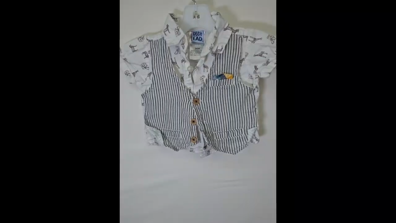 Little Lad Animal Pattern Top Size 3-6 MO