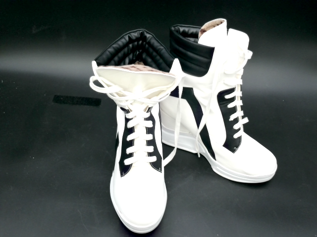 Black & White High-Top Wedge Sneakers Size 8