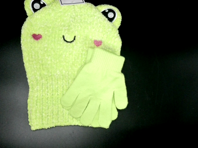 Children's Frog Hat & Glove Set