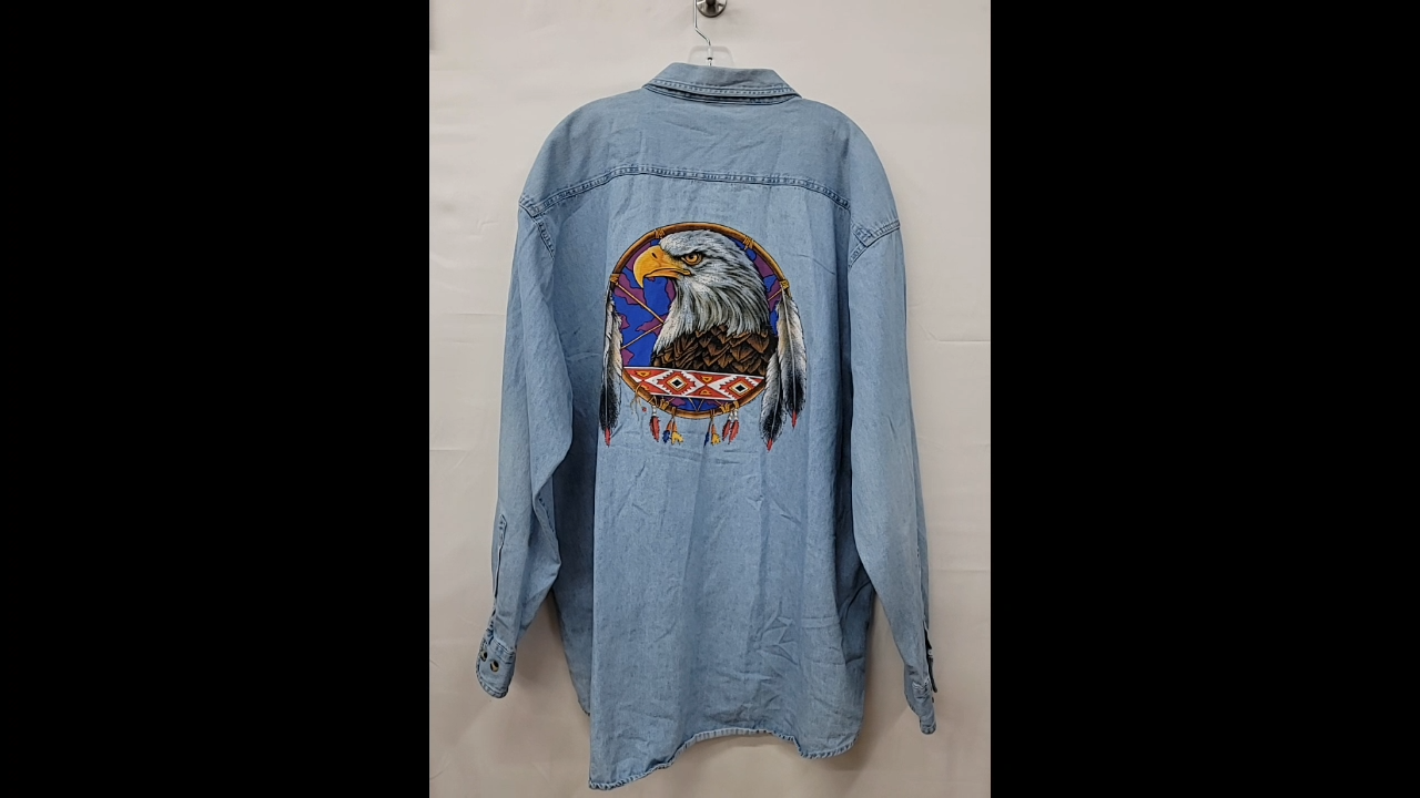 Outrageous Sports Mens Eagle Graphic Button Up Size 2XL