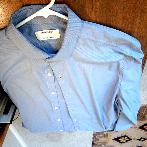 Ministry Dress Shirt Blue Size L