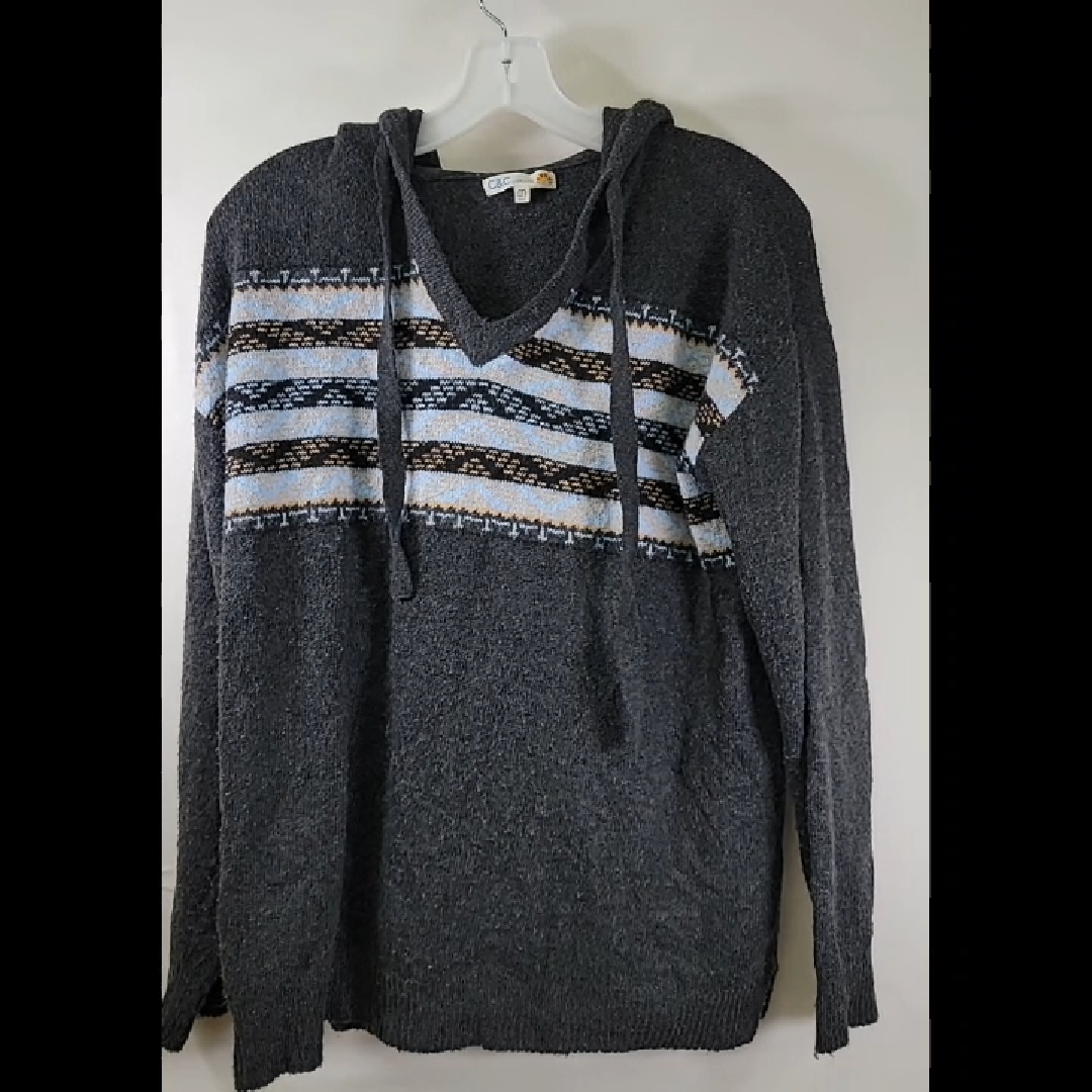 C&A Hooded Sweater with Striped Design