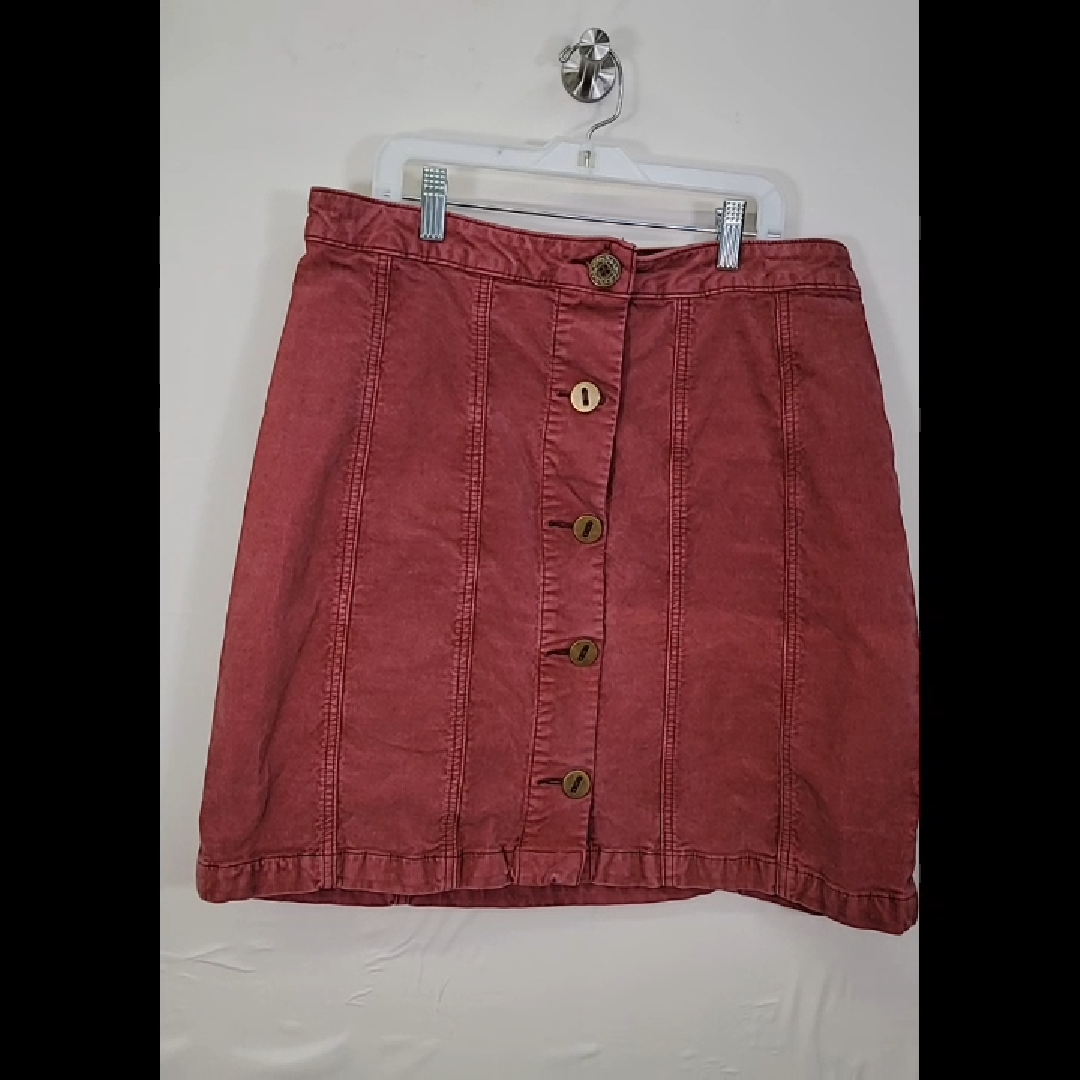 Burgundy Button-Up Skirt by Pilcro and the Letterpress Size 12
