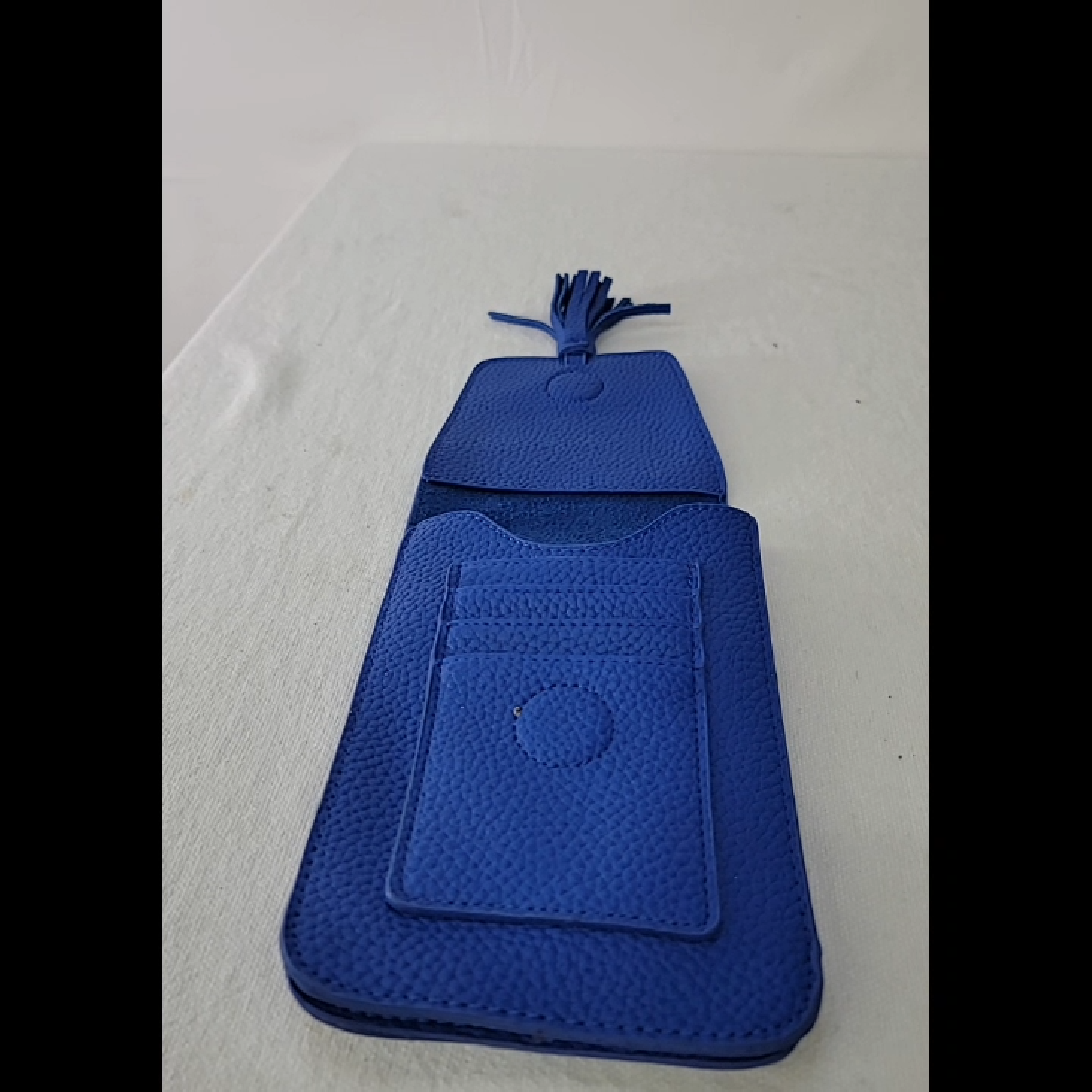 Stylish Blue Leather Wallet with Tassel