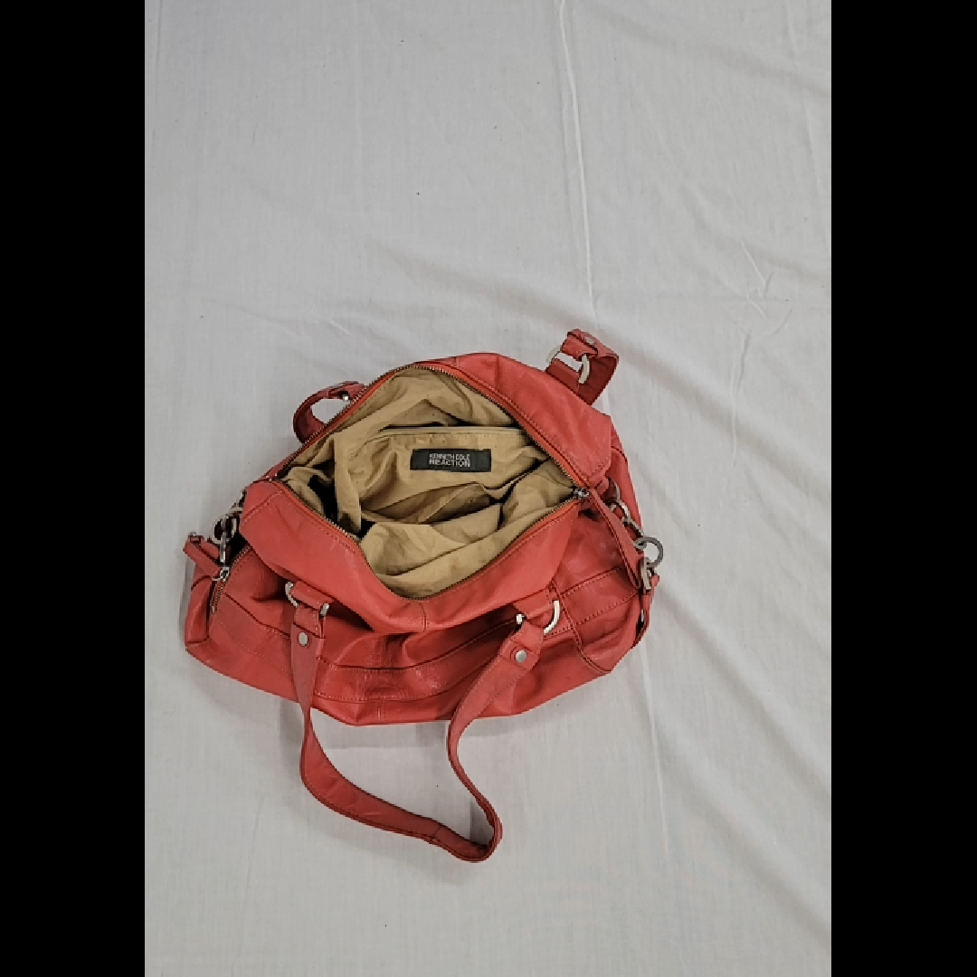 Red Leather Genesis Reaction Satchel Bag