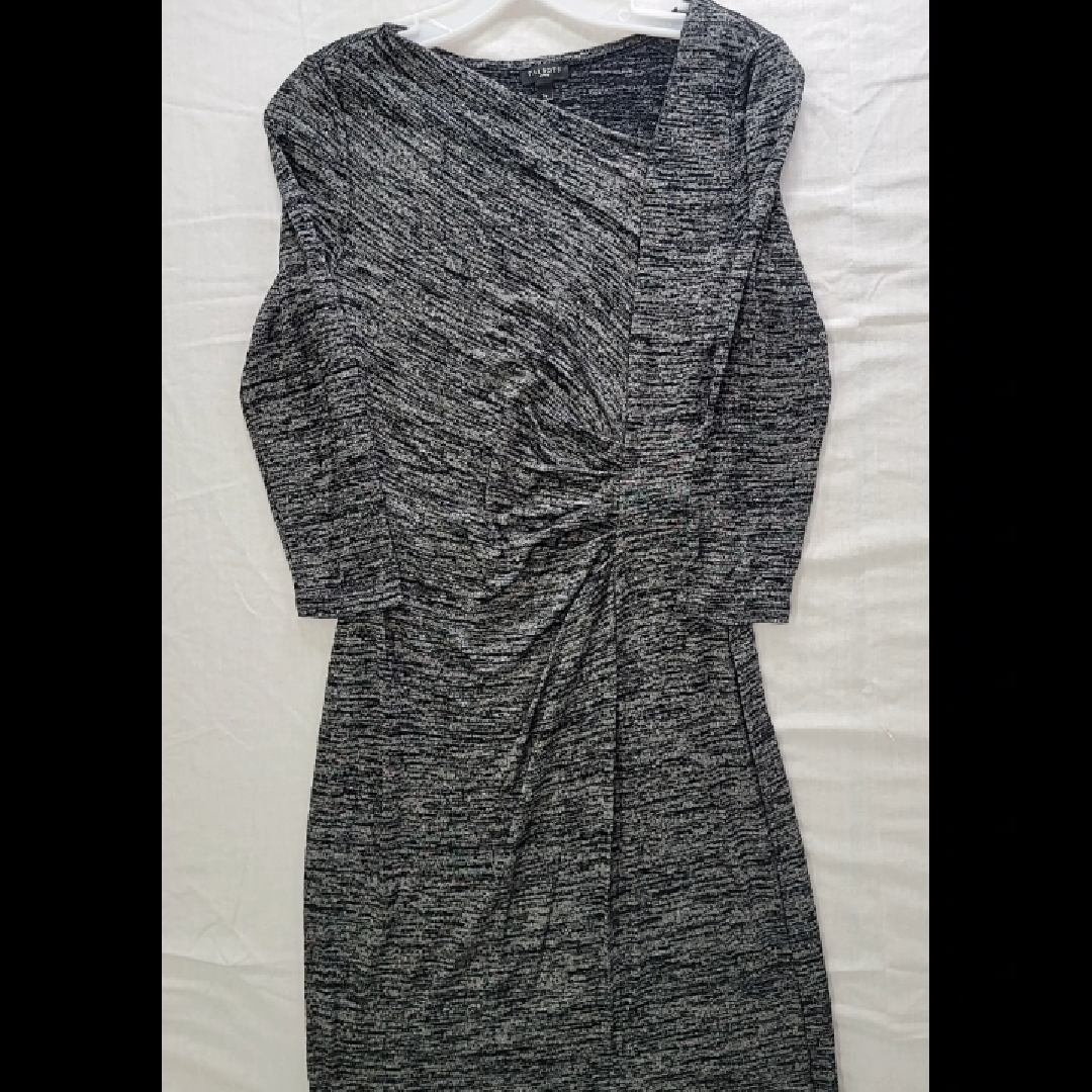 Talbots Petite Black and Grey Knit Dress Size PS (Petite Small)