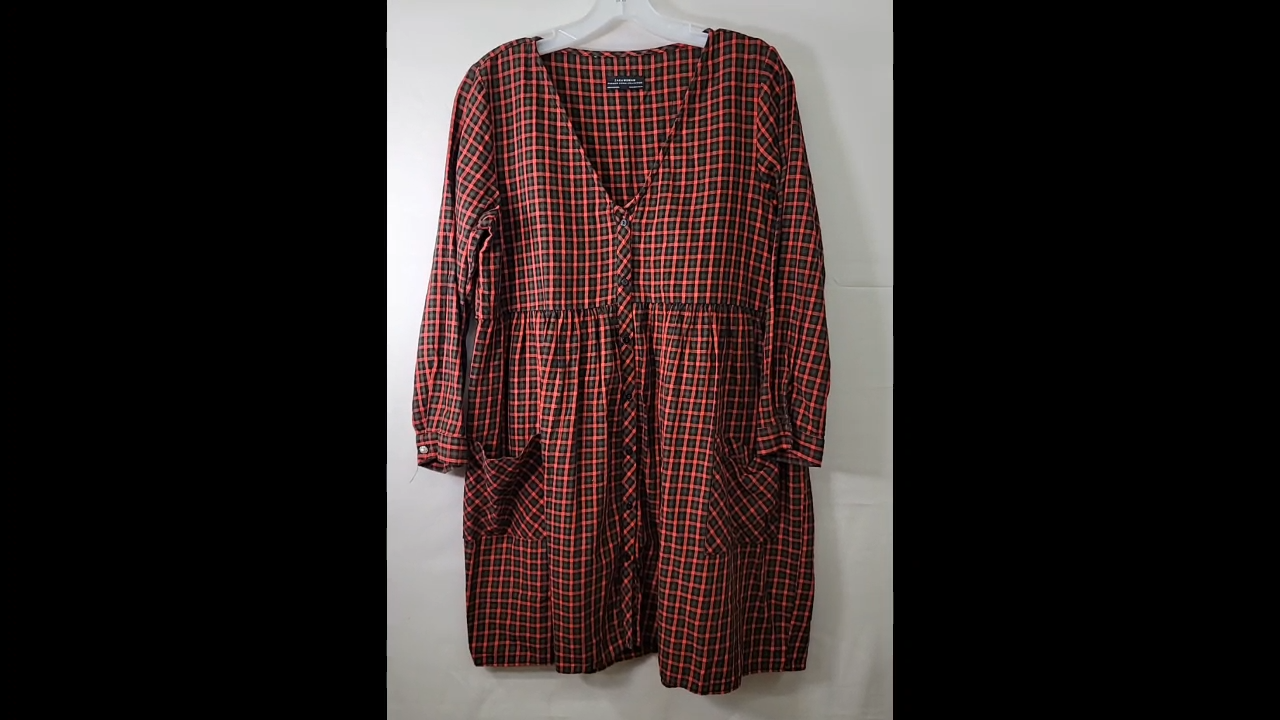 Zara Women Oversized Long Sleeve Plaid Pocket Size S