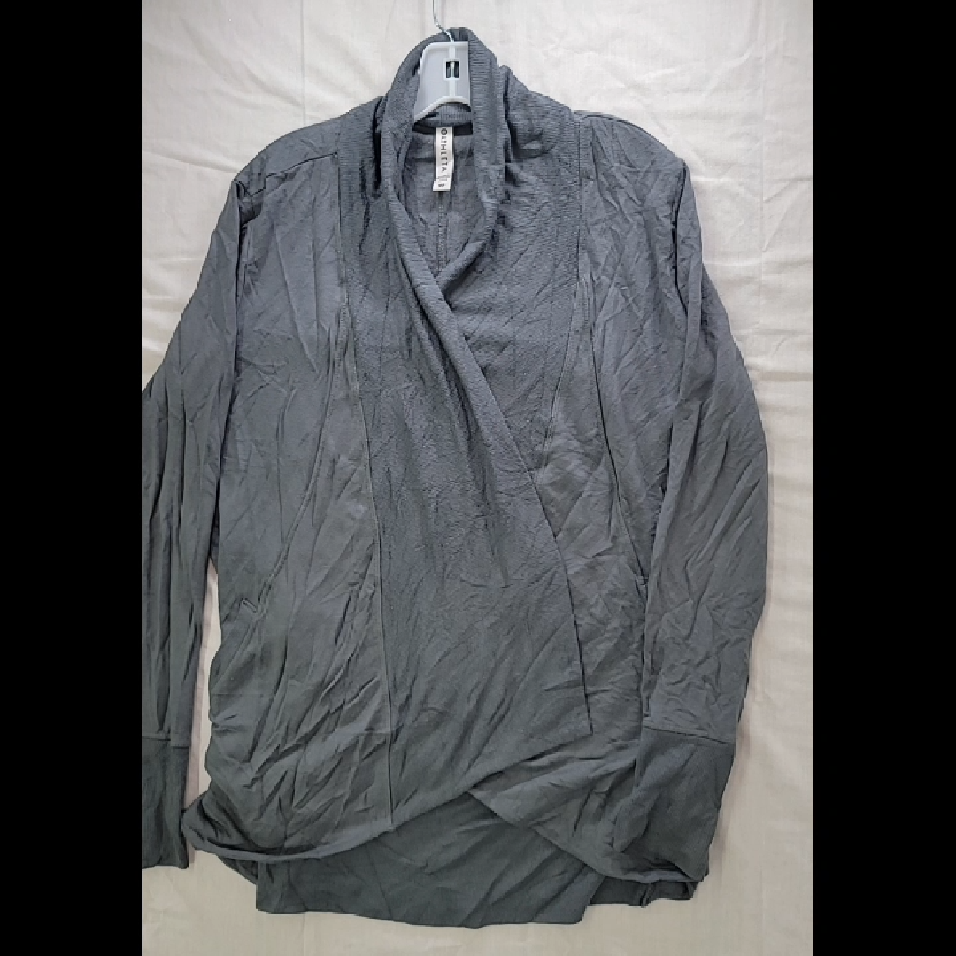 ATHLETA Women's Gray Wrap Cardigan Size MP (Medium Petite)