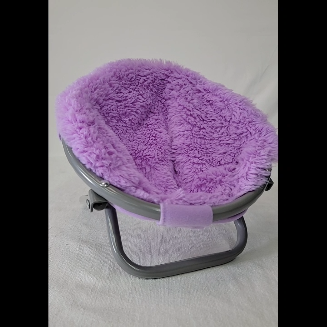 Cozy Purple Faux Fur Pet Bed with Metal Frame