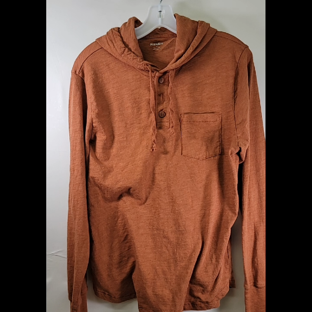 Old Navy Rust Hooded Long Sleeve Shirt