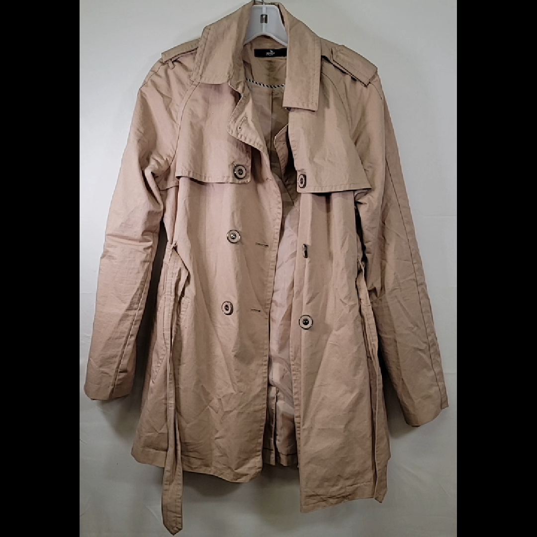 Stylish Beige Trench Coat Size L