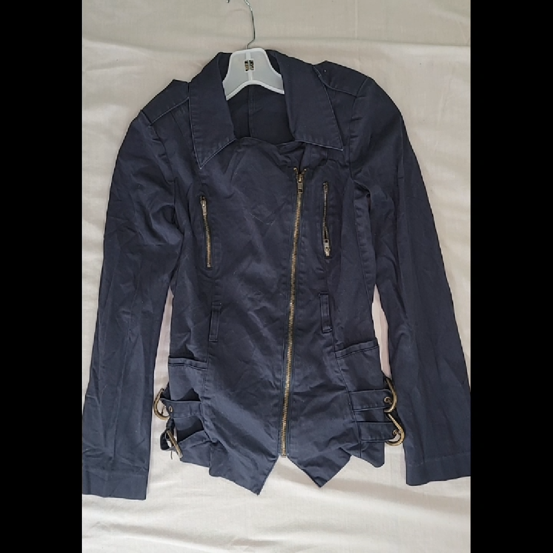 La Rok Luxe Women's Asymmetrical Zip-Front Jacket Size S