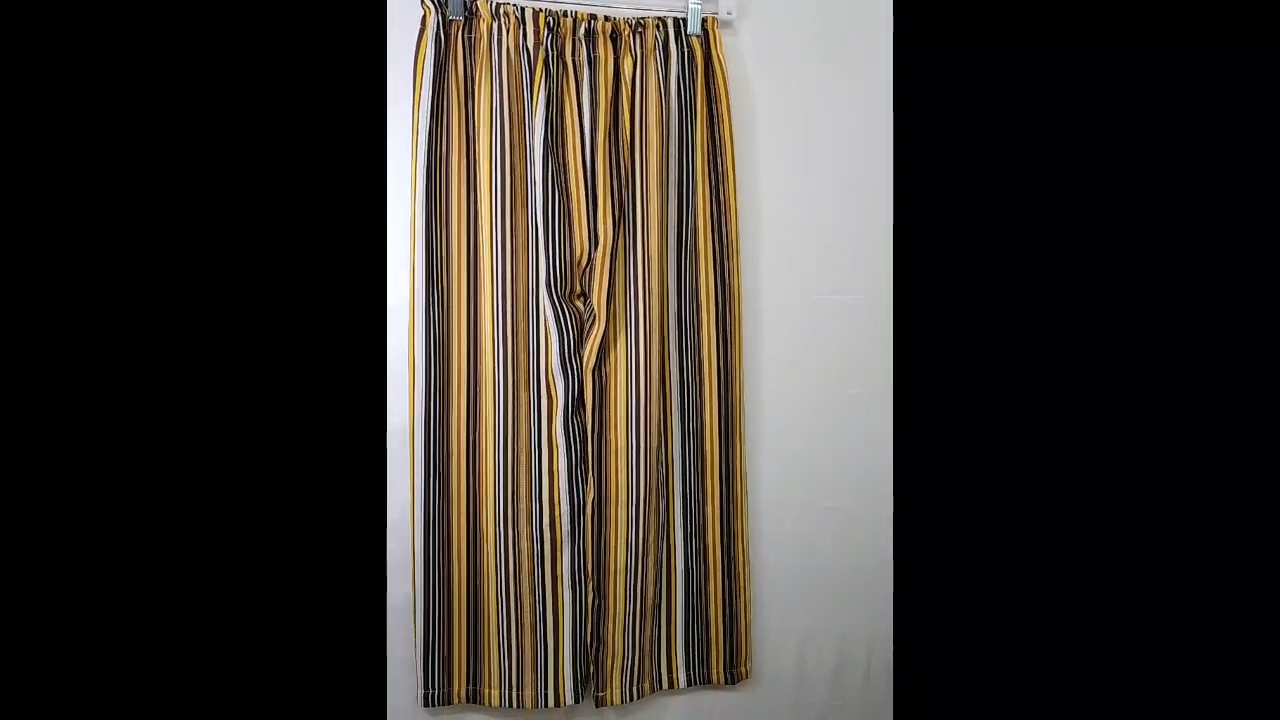 Boho Yellow Striped Wide Leg Pants Size S