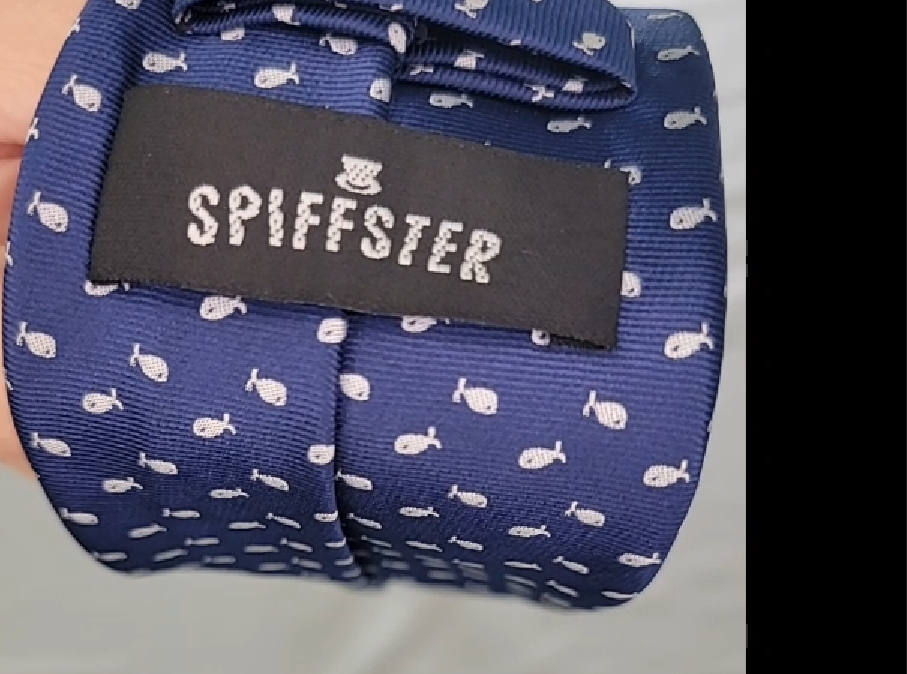 Spiffster Navy Blue Fish Print Tie