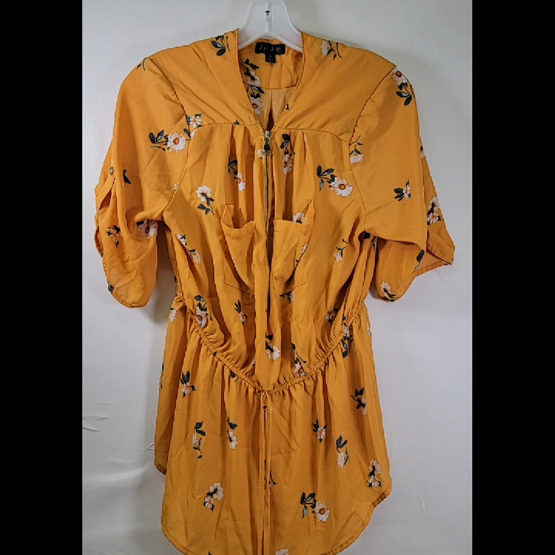 Floral Print Yellow Dress Size XL