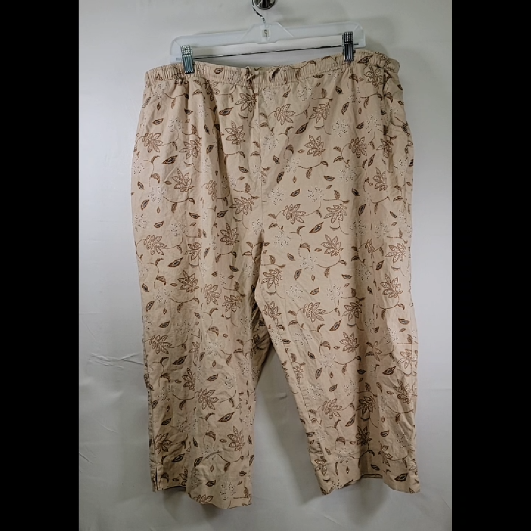 Floral Print Comfortable Beige Pants Size 18/20