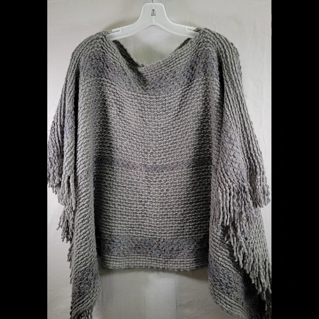 Anthropologie Cozy Knitted Fringe Sweater Poncho - One Size
