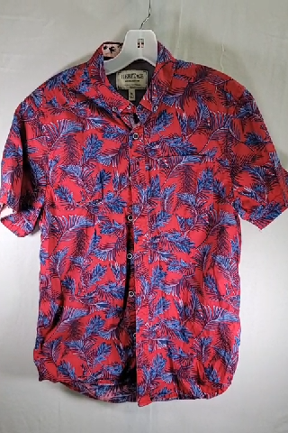 Heritage Men's Red Tropical Print Button-Down Shirt Size M