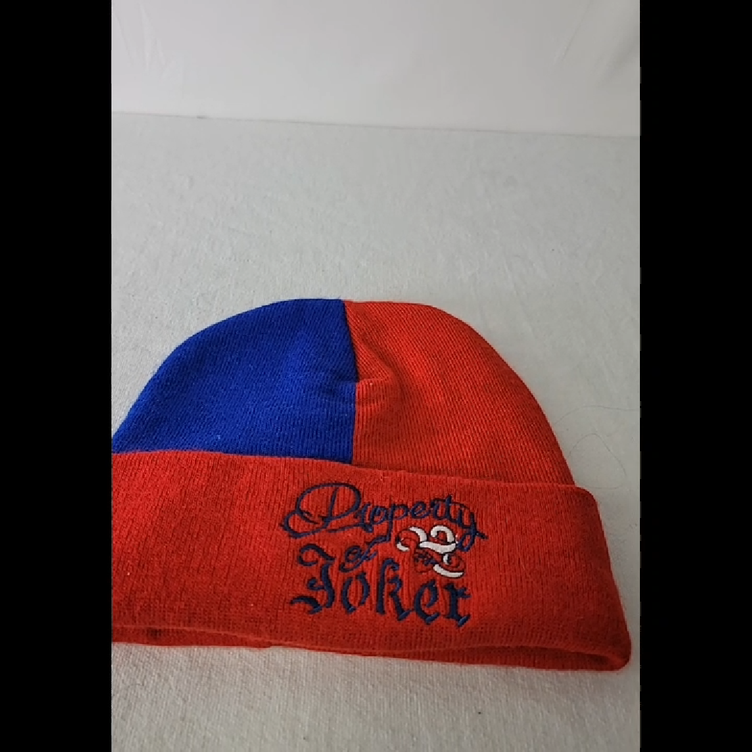 Joker-themed Red and Blue Beanie