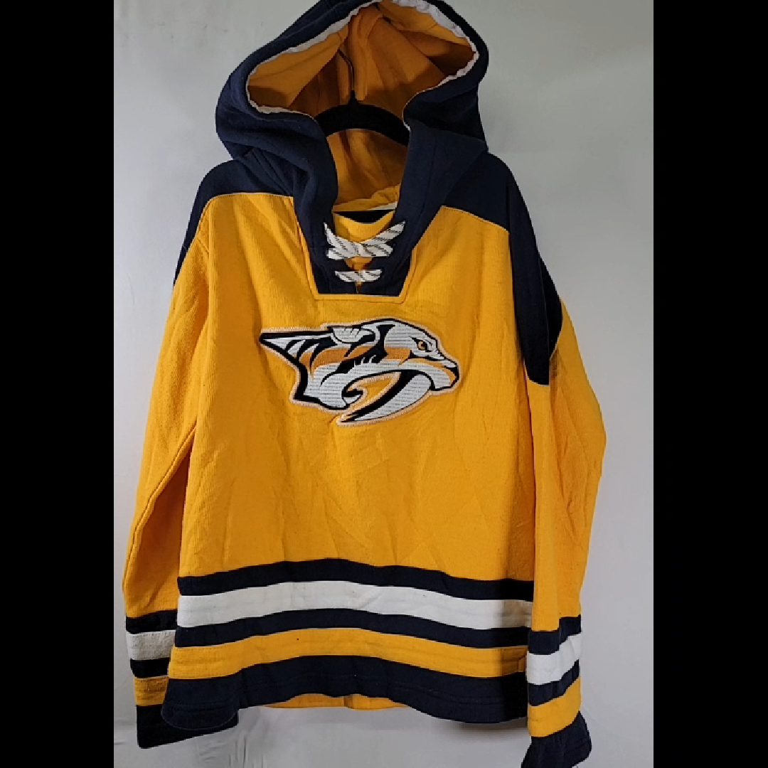 NHL Youth Nashville Predators Hoodie Yellow & Navy Blue Size S