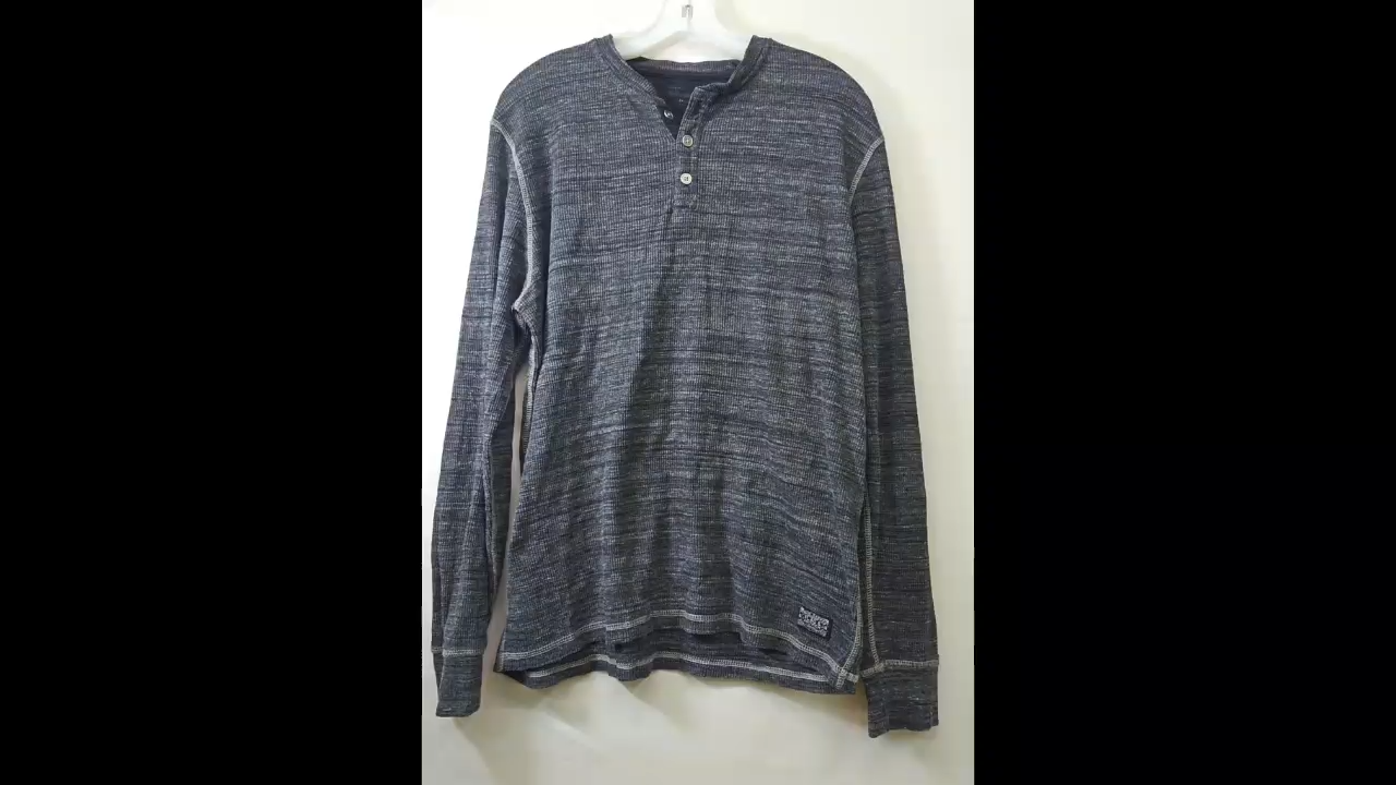 Black & Gray Cotton Long Sleeve Size L