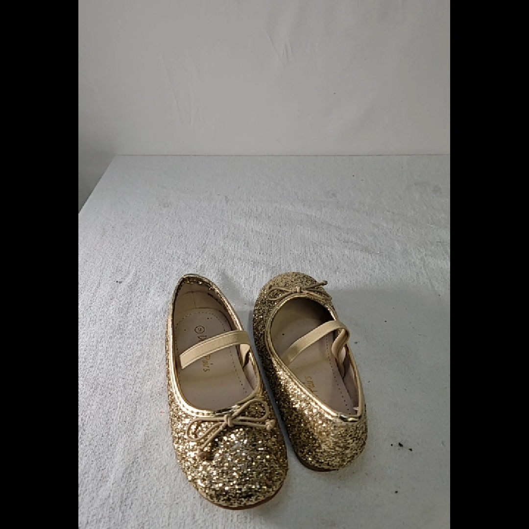 Dream Pairs Kid's Sparkling Gold Glitter Flats Size 6