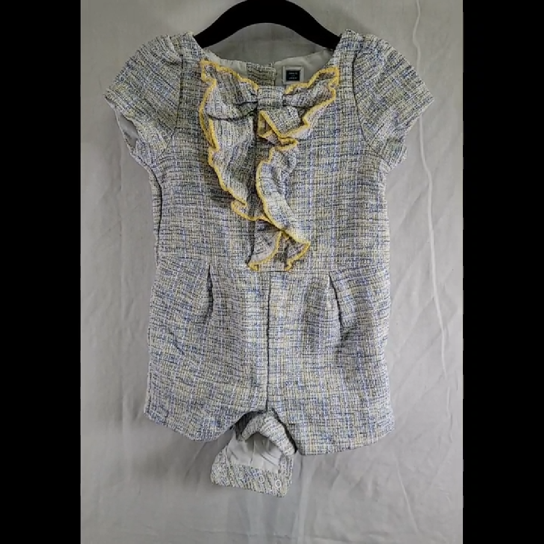 Janie & Jack Twill Short-Sleeve Romper Size 12-18 MO