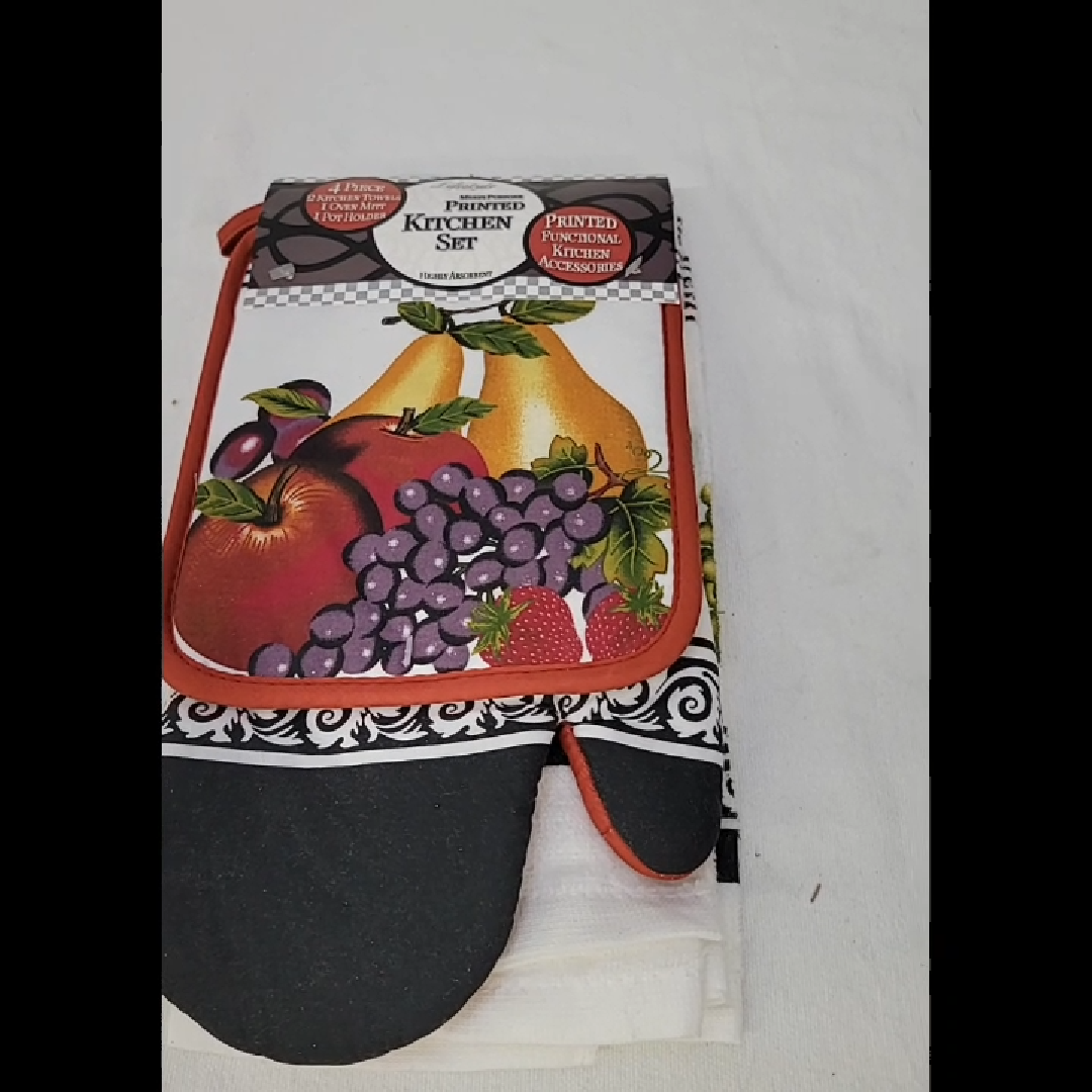 Colorful Printed Kitchen Set - 4 Pieces