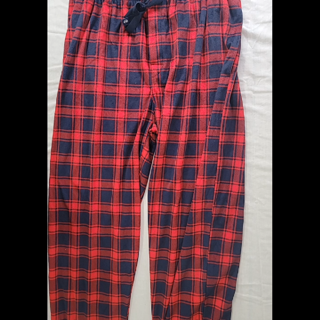 Men's Red and Navy Plaid Pajama Pants Size XL