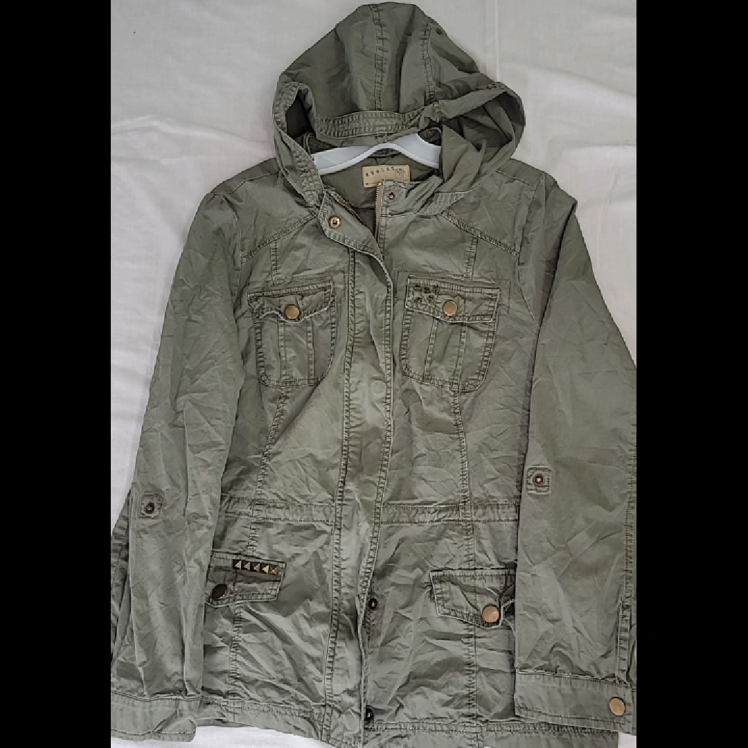 ASLEY Olive Green Hooded Jacket