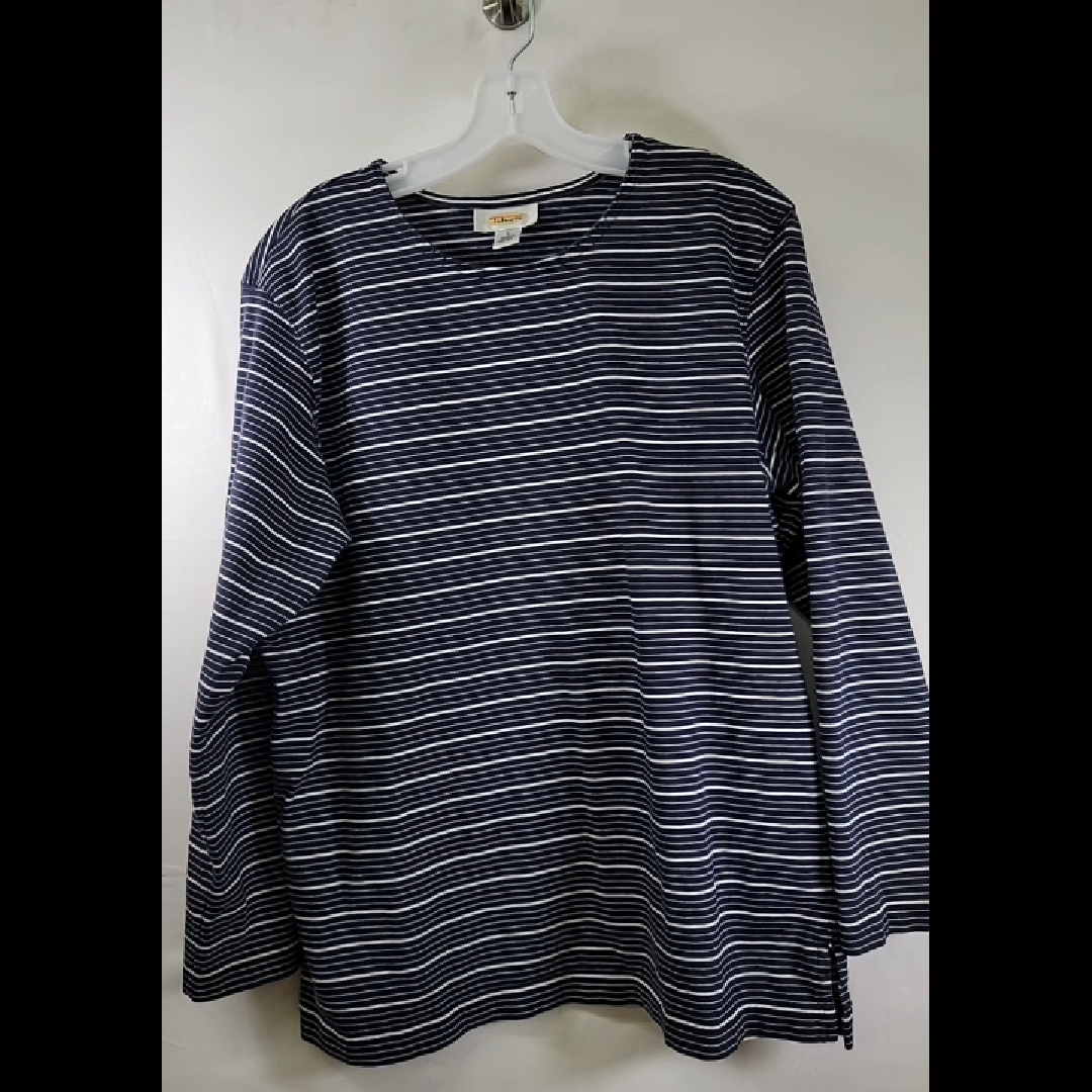 Navy and White Striped Long Sleeve T-Shirt