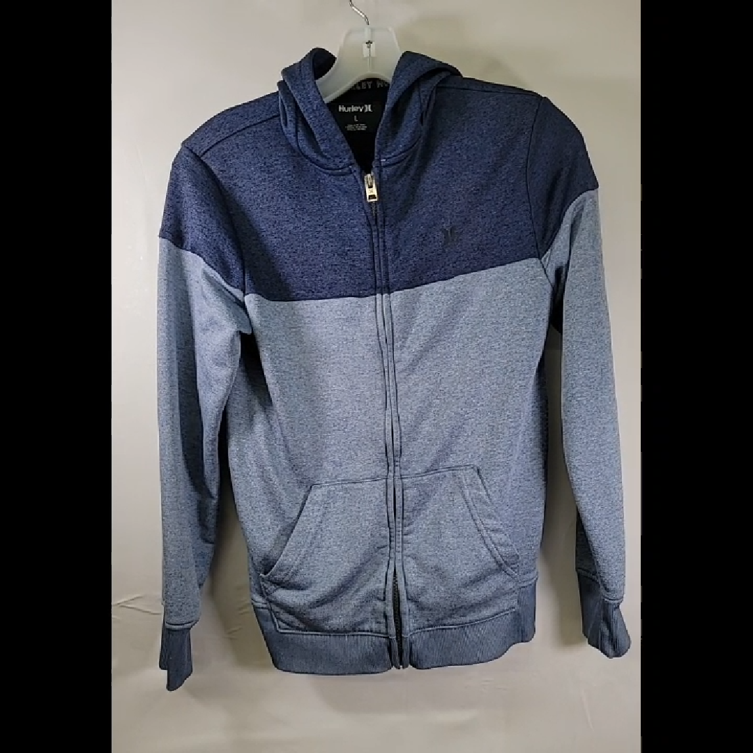 Hurley Men's XL Zip-Up Hoodie in Navy Blue and Gray