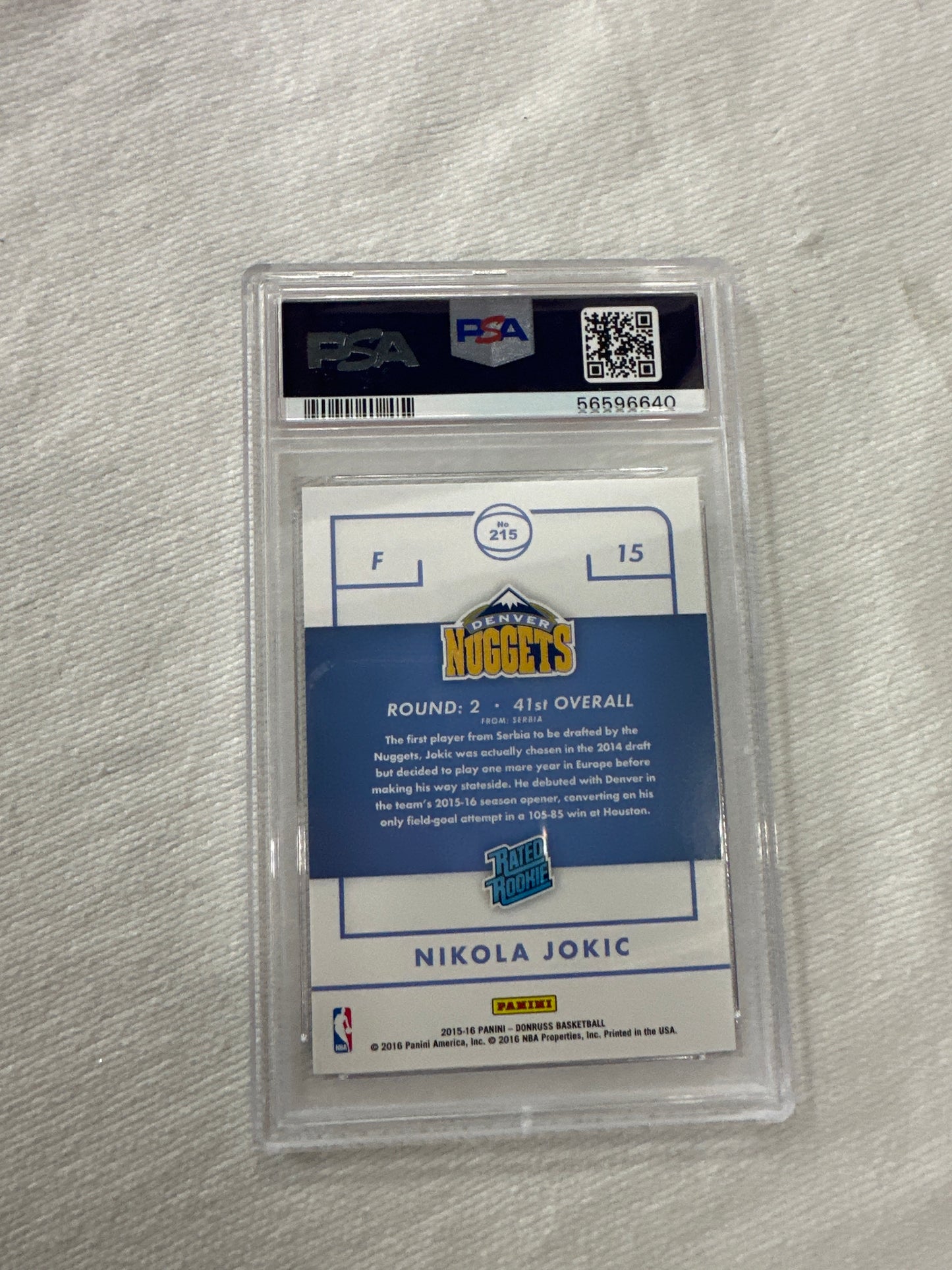 2015-16 Panini Donruss Nikola Jokic HOLO /199 Rated Rookie PSA 10 POP 9!🔥🔥🔥 | eBay