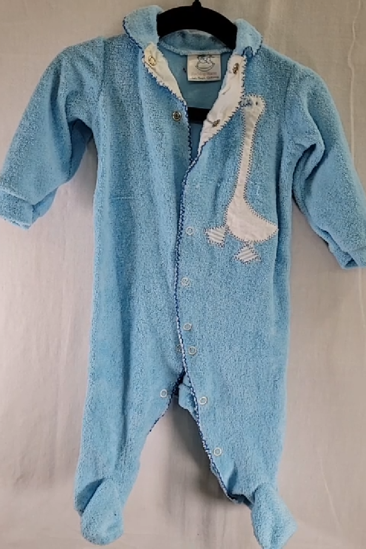 Vintage Rocking Horse Blue Onesie Size S