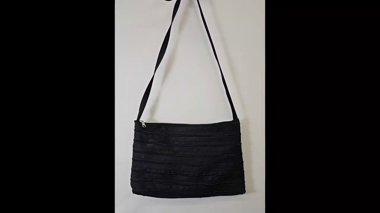 Anxious Cat Handmade Black Zipper Purse