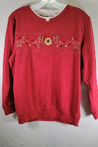 Hastings & Smith Embroidered Red Sweatshirt Size S