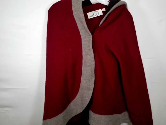 Anthropologie Rosie Neira Rosie Neim Red Wool Wrap Sweater Size M