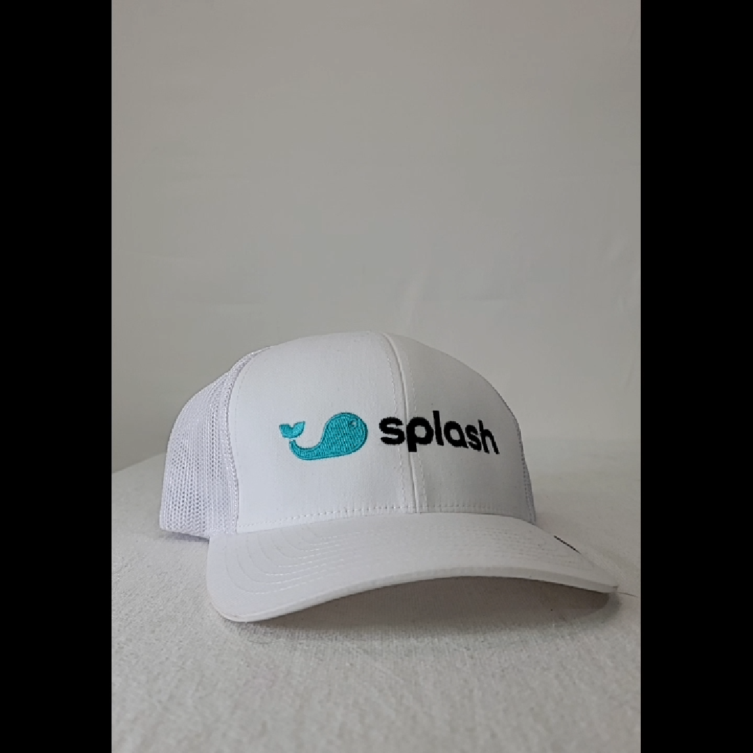 Splash White Cap with Whale Logo