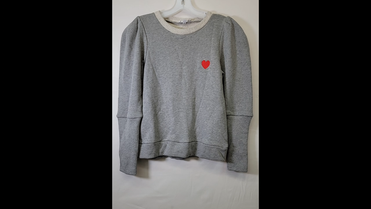 Gray Heart Sweater Size XS
