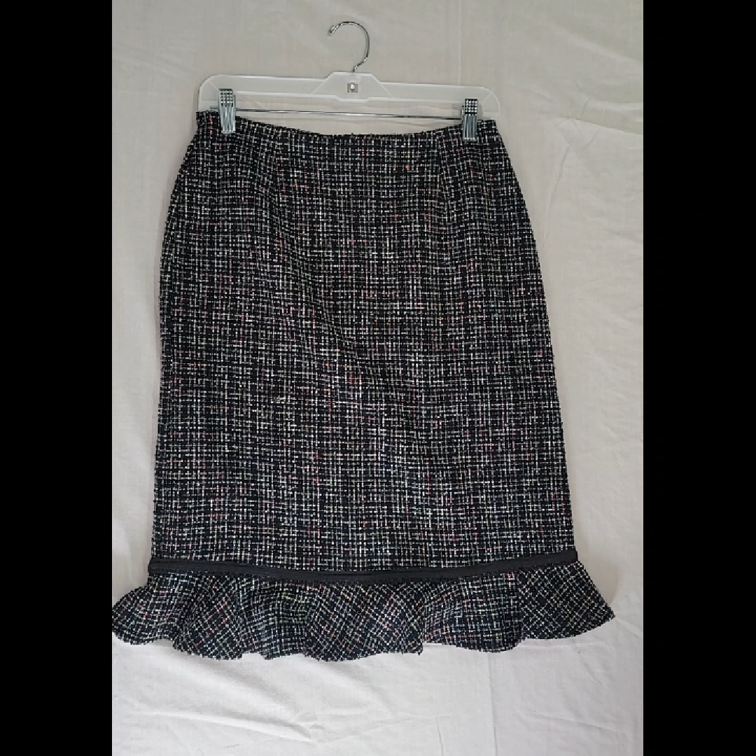 Vintage Hannah Women's Midi Skirt with Colorful Twill Pattern Size 6