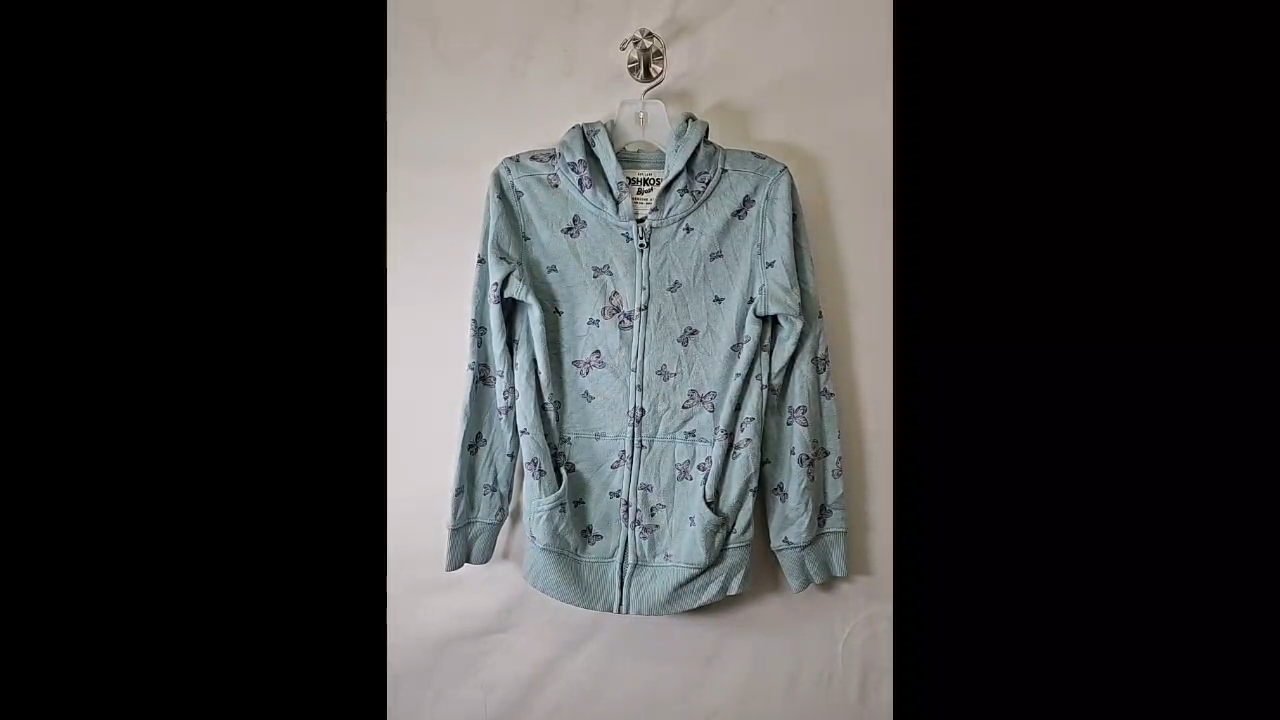 OshKosh BiGosh Butterfly Zipper Hoodie Size 5T