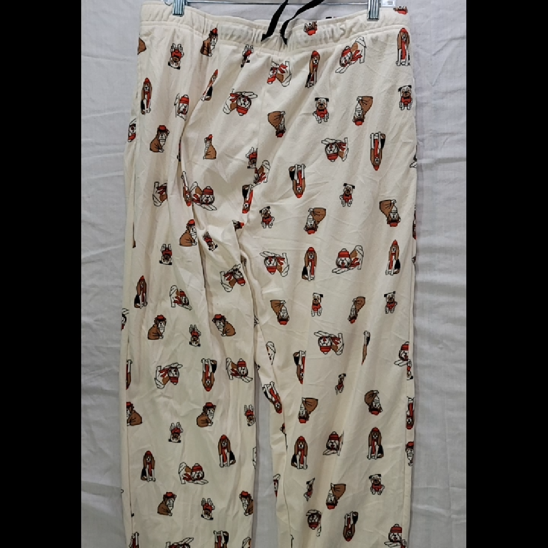 Royal Pains Cream Pajama Pants with Fun Print Size XL