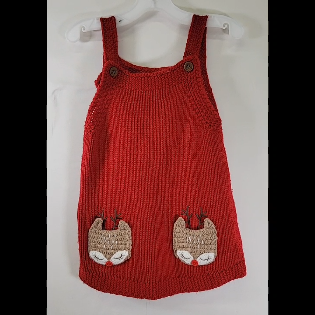 Knitted Red Dress for Little Ones Size 12 -18 MO