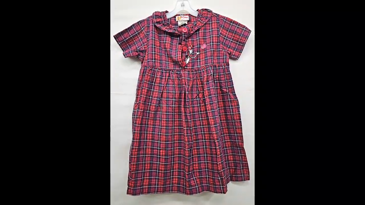 Dr. Seuss Plaid Ruffle Trim Dress Size M