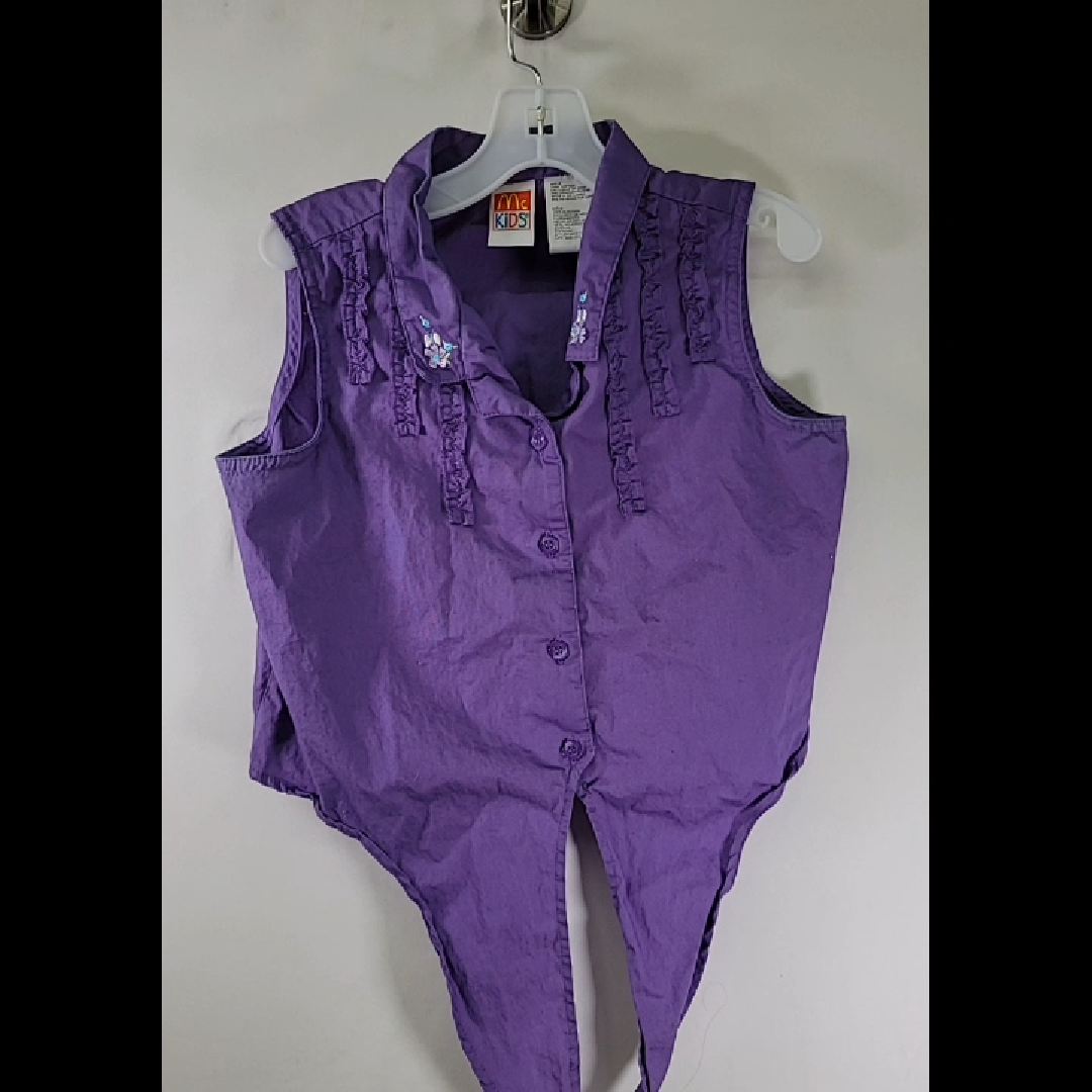 McKid's Purple Sleeveless Button-Up Shirt Size 8